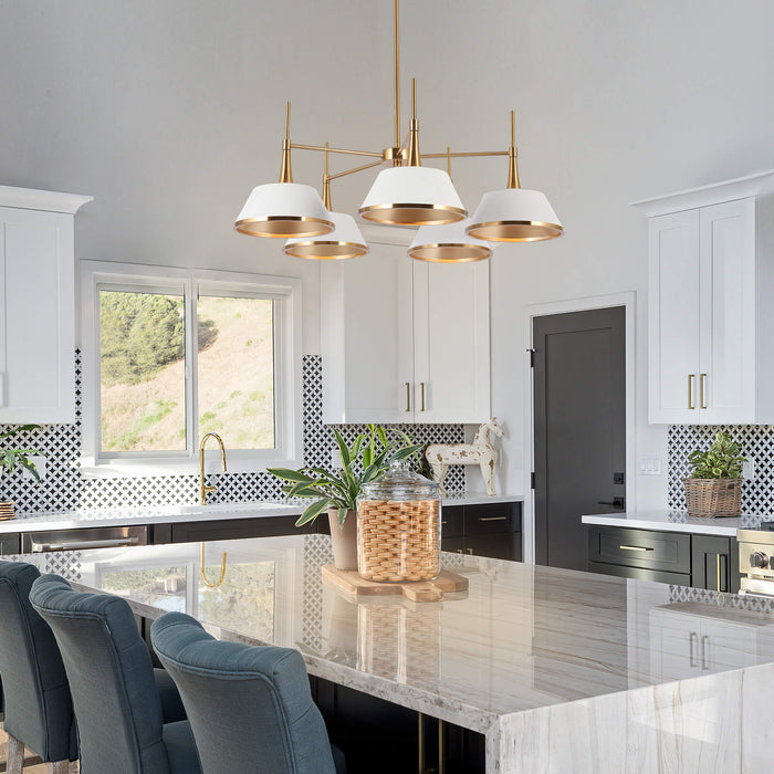 Idaikos 5-Light Brass Chandeliers