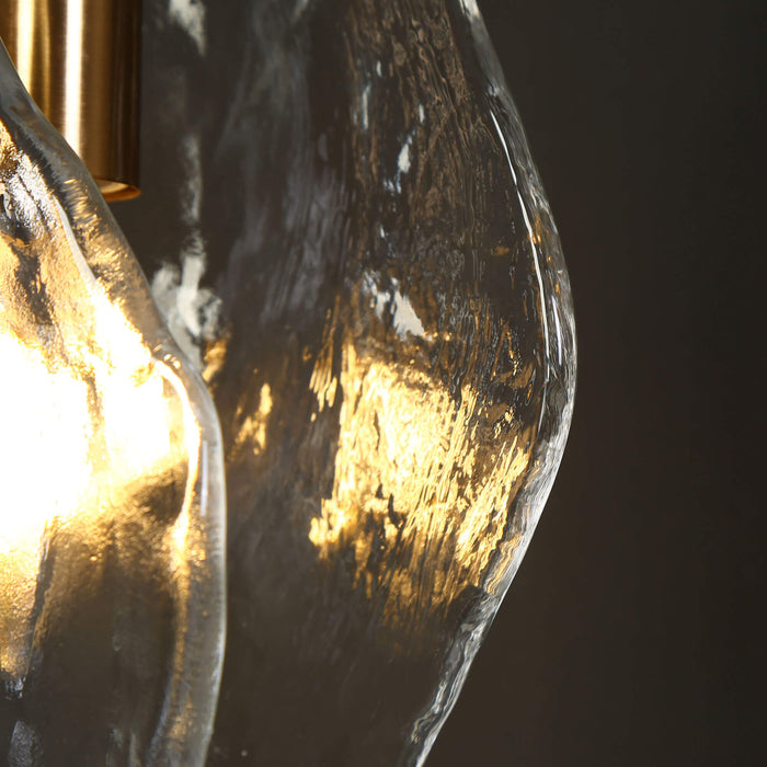 Evange 1-Light Brass Glass Art Pendant Lights