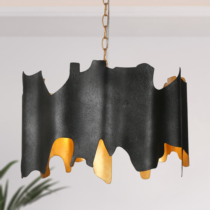 Jorvian 4-Light Black and Gold Chandeliers