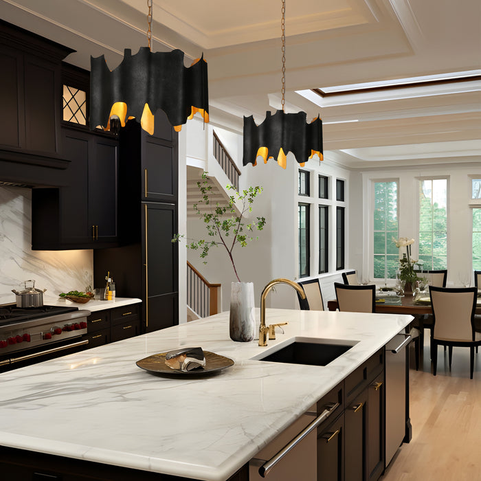 Jorvian 4-Light Black and Gold Chandeliers