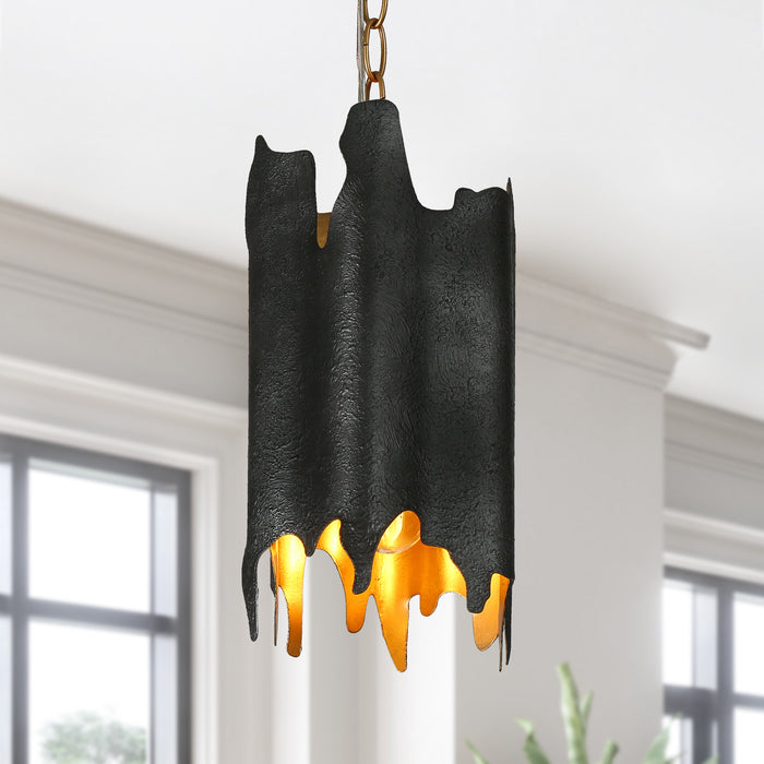 Jorvian 1-Light Black and Gold Pendant Lights