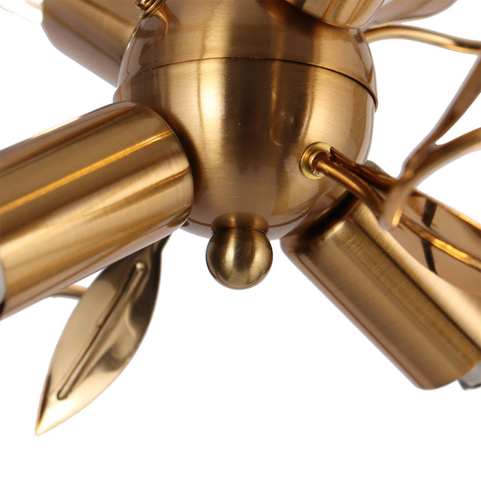 Aeyila 4-Light Brass Semi-Flush Mount Light