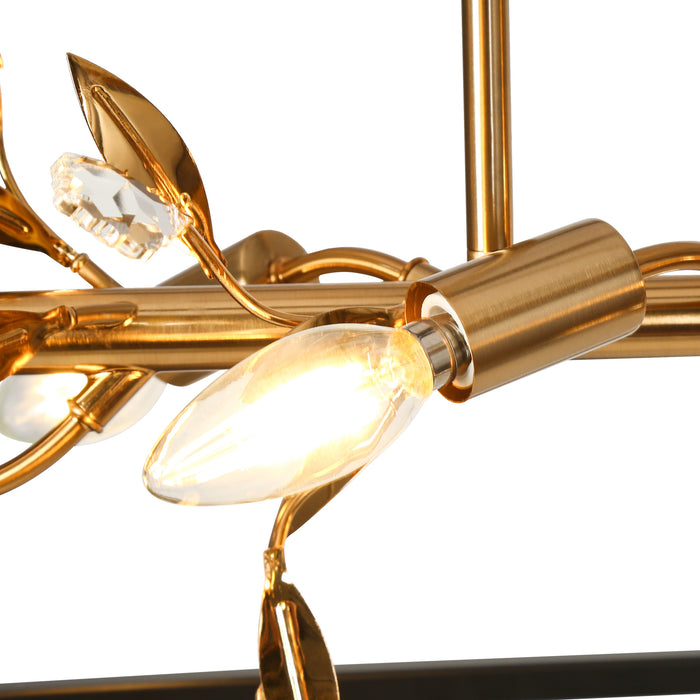 Aeyila 6-Light Black and Brass Island Light