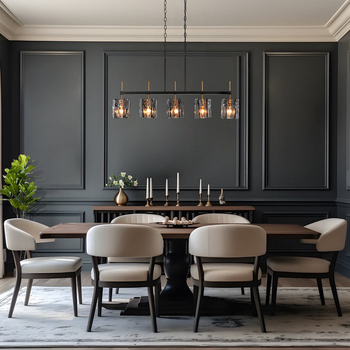 Echona 5-Light Black and Brass Island Lights
