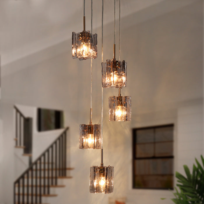 Echona 5-Light Black And Brass Chandeliers