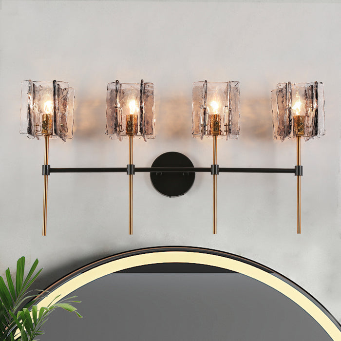 Echona 4-Light Black and Brass Bathroom Vanity Lights