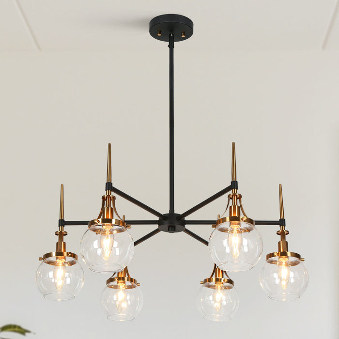 Nivella 6-Light Black and Brass Chandeliers