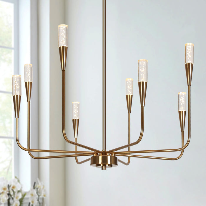 Syrino 8-Light LED Brass Chandelier