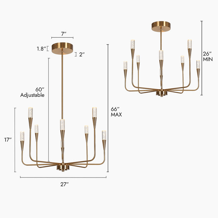 Syrino 8-Light LED Brass Chandelier