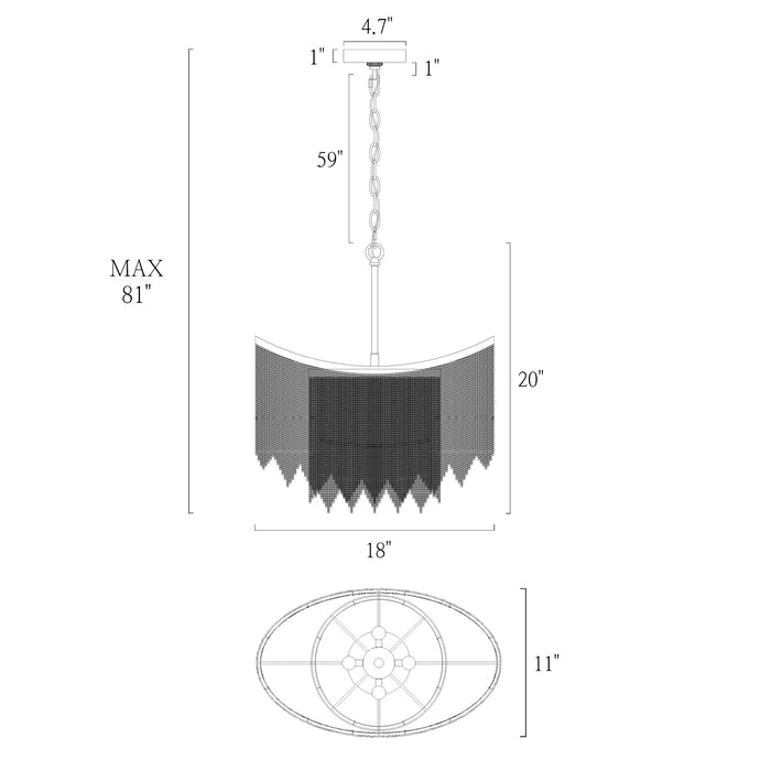 Drelmyn 4-Light Brass Island Lights