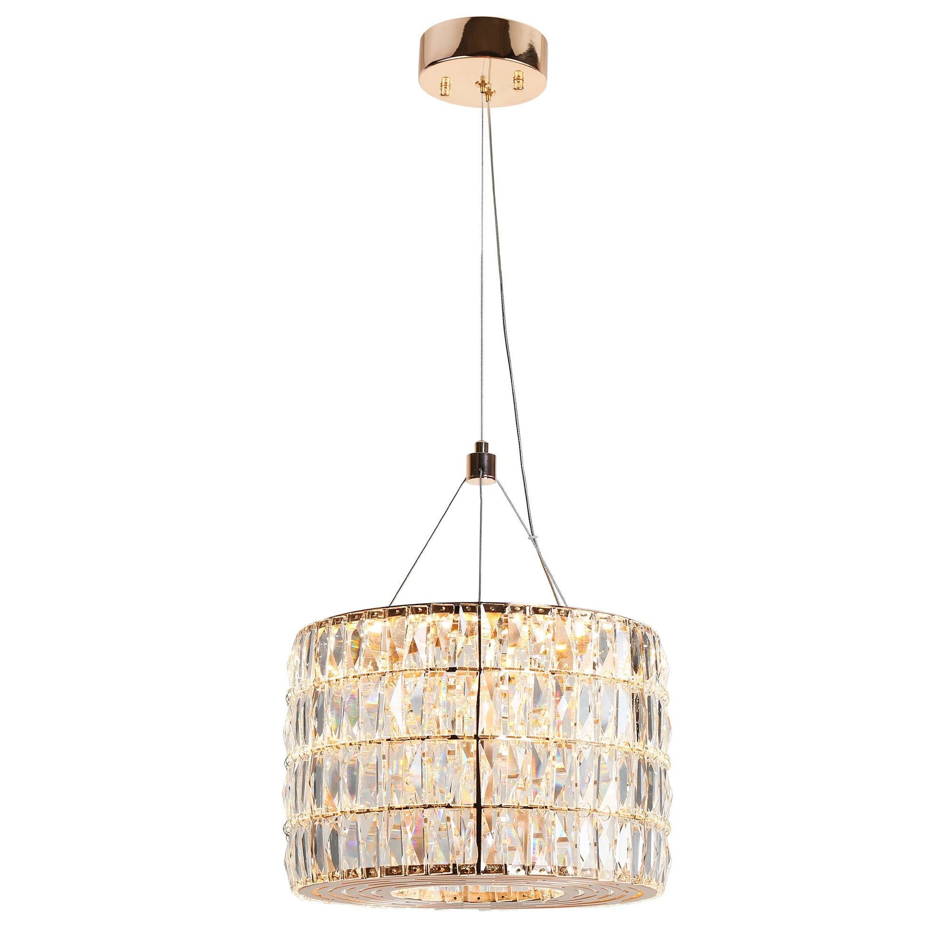 Crystal LED Drum Chandelier Pendant Lights - Belles Lighting