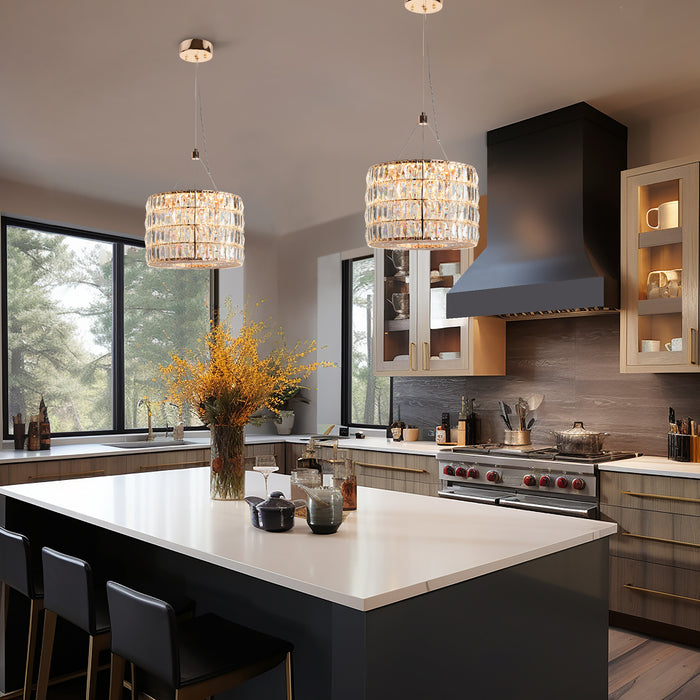 Nexoria 1-Light LED Crystal Gold Pendant Light