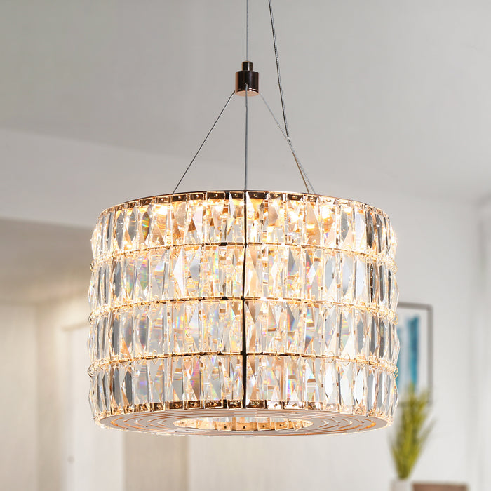 Nexoria 1-Light LED Crystal Gold Pendant Lights