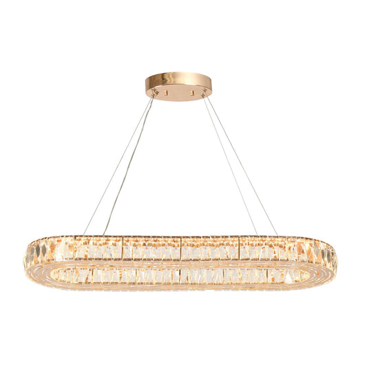 Gold LED Crystal Kitchen Island Chandeliers - Belles Lighting