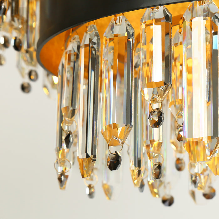 Loriven 18-Light Black and Brass Chandelier