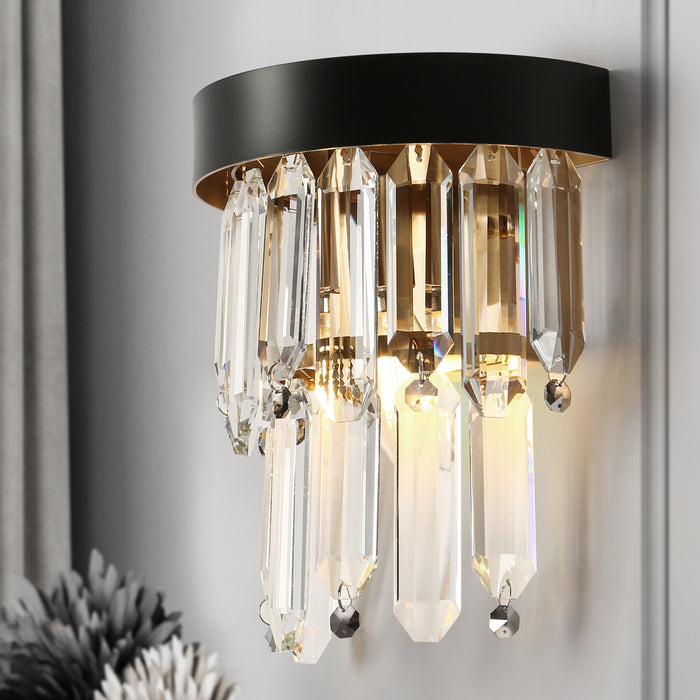Loriven 1-Light Black And Brass Wall Sconces