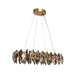 8-Light Gold Crystal Linear Chandelier Island Lights - Belles Lighting