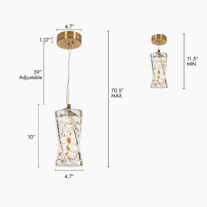 Ravira 1-Light LED Brass Pendant Light