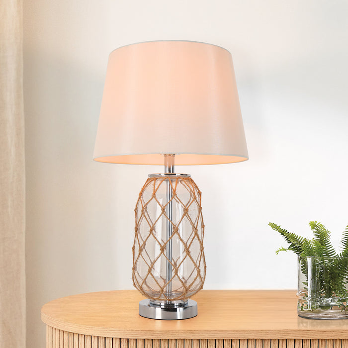 Flabel 1-Light White Table Lamp