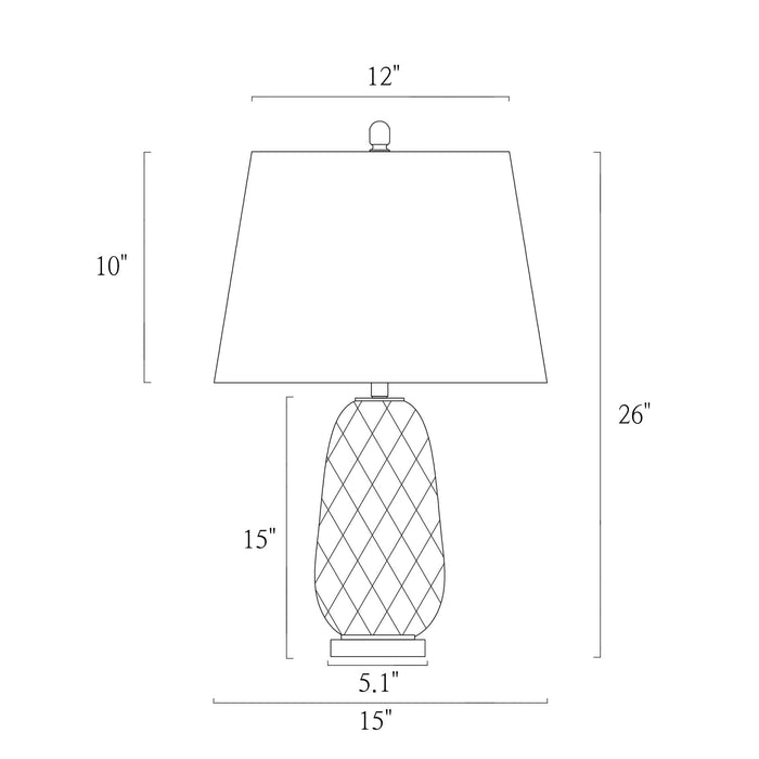 Flabel 1-Light White Table Lamp