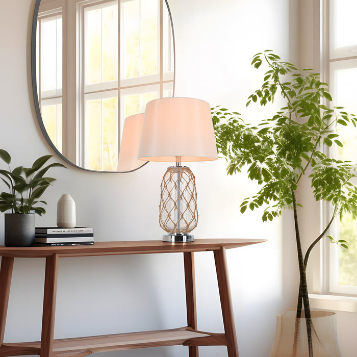 Flabel 1-Light White Table Lamp