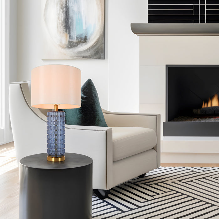 Quintil 1-Light Blue Table Lamp