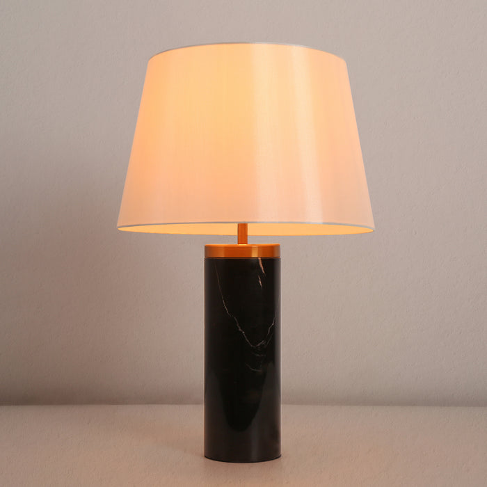 Qirena 1-Light Black and White Table Lamp