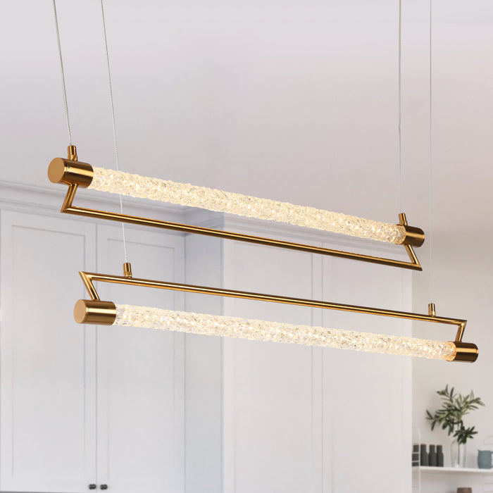 Mafebay 2-Light LED Brass Island Lights