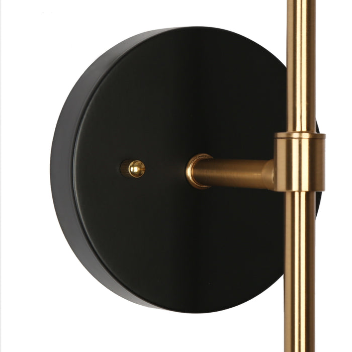 Senvira 1-Light Black and Brass Wall Sconce