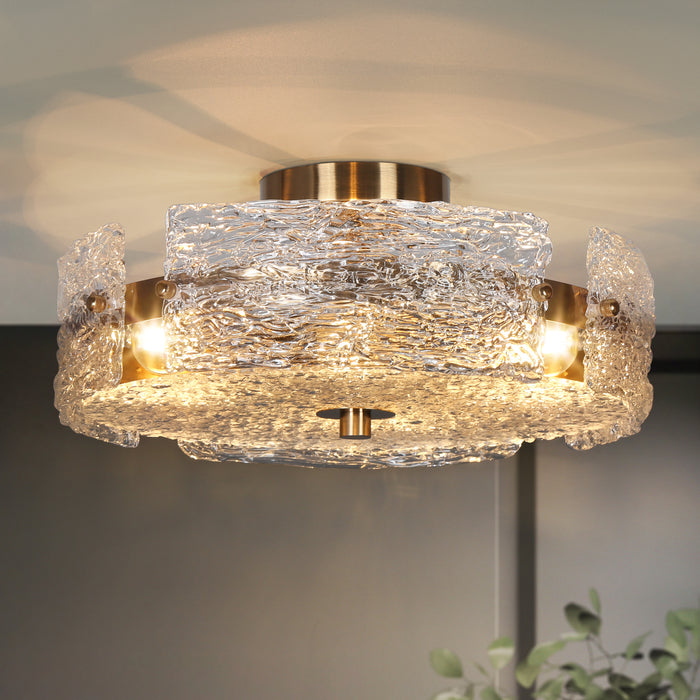 Mythora 4-Light Brass Semi-Flush Mount Lights