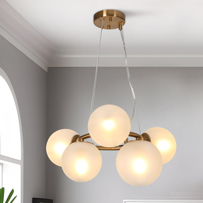 Marilo 5-Light Brass Chandelier