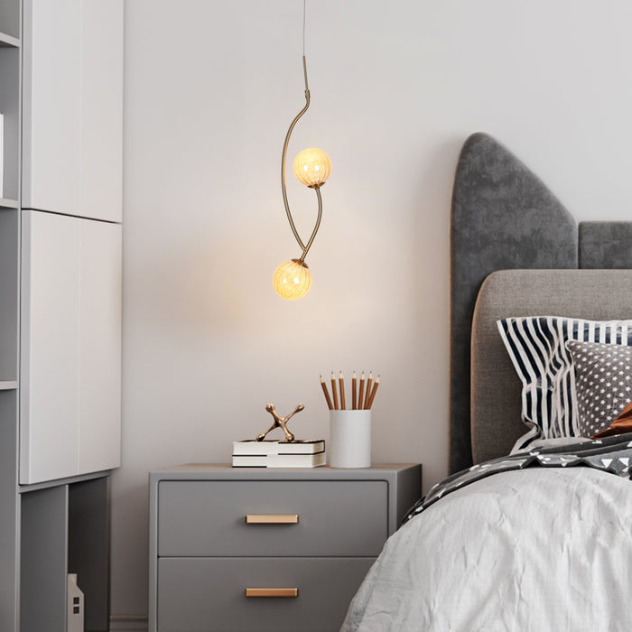 Eldvian 2-Light LED Brass Pendant Lights