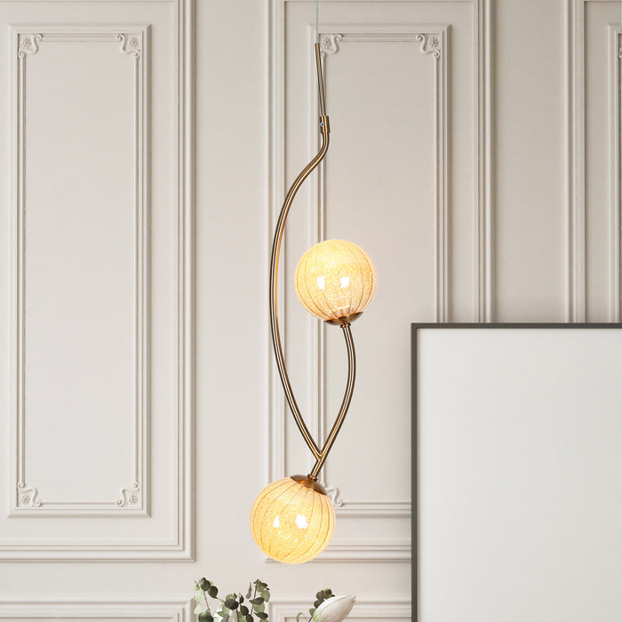 Eldvian 2-Light LED Brass Pendant Lights