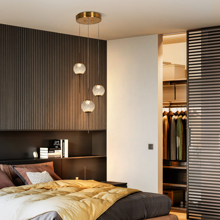 Eldvian 3-Light LED Brass Chandelier