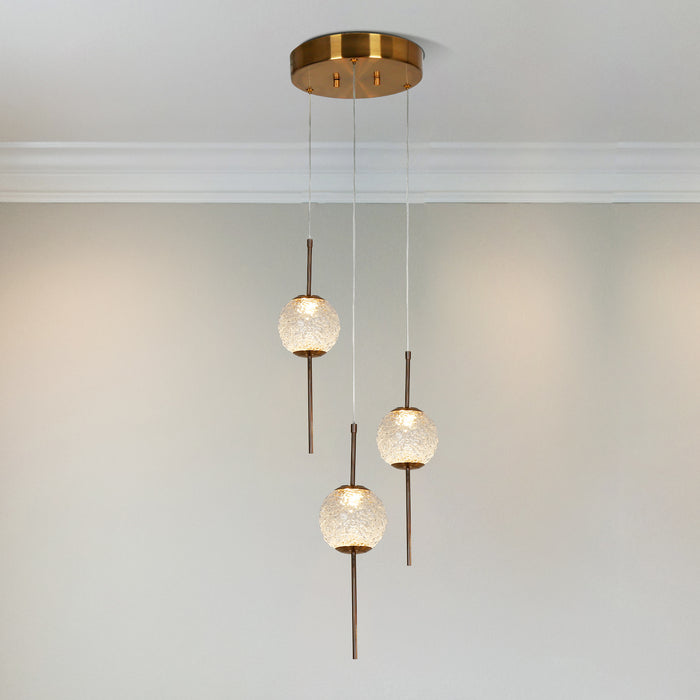 Eldvian 3-Light LED Brass Chandelier