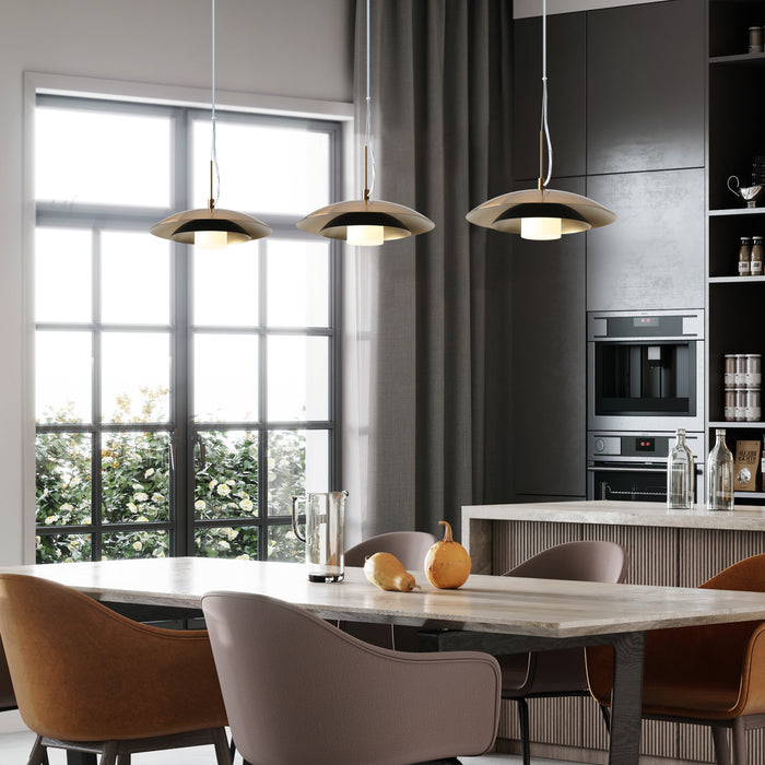 Veslyn 1-Light LED Black and Gold Pendant Light