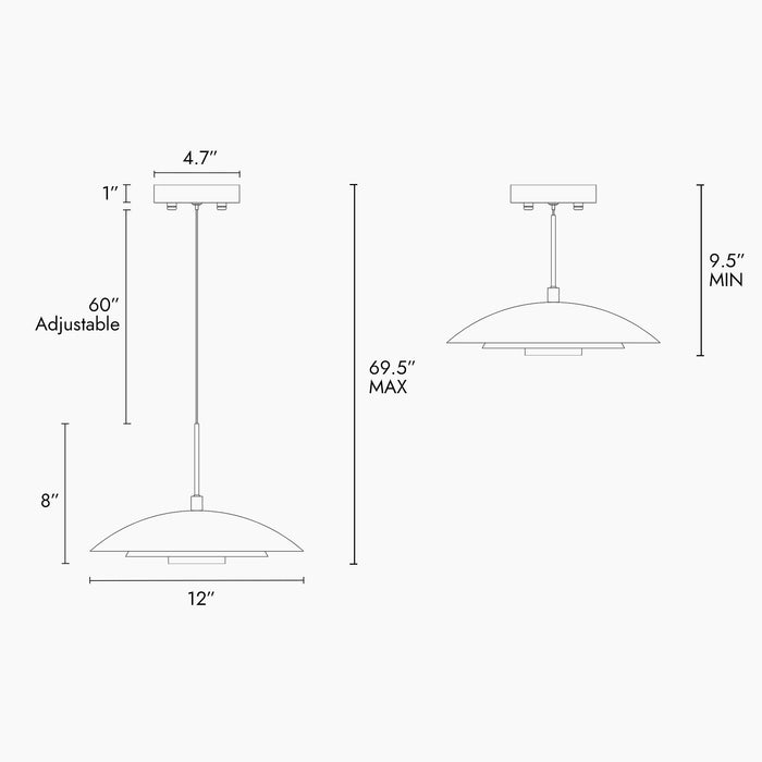 Veslyn 1-Light LED Black and Gold Pendant Light
