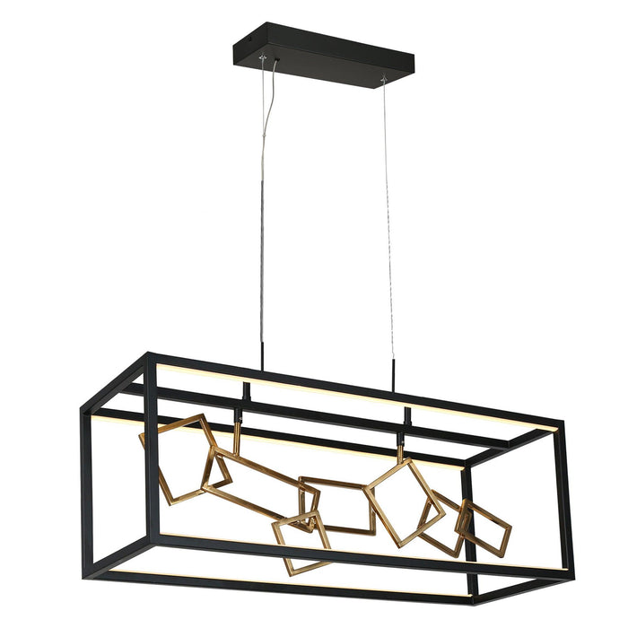 Ravina 8-Light LED Black and Gold Island Lights