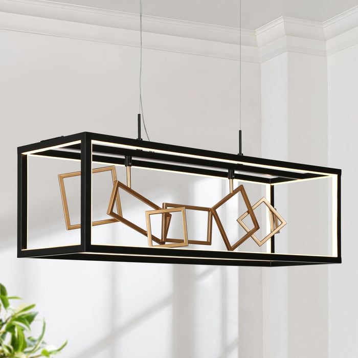 Ravina 8-Light LED Black And Gold Island Lights