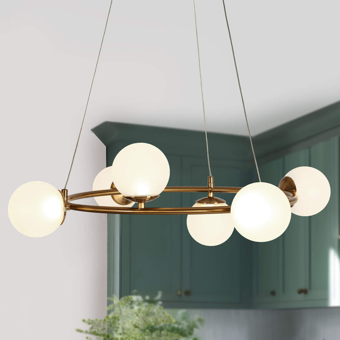 Raviren 6-Light LED Brass Chandelier