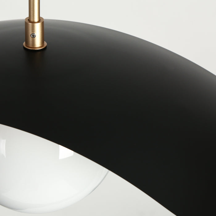 Bromey 1-Light Black and Gold Pendant Light
