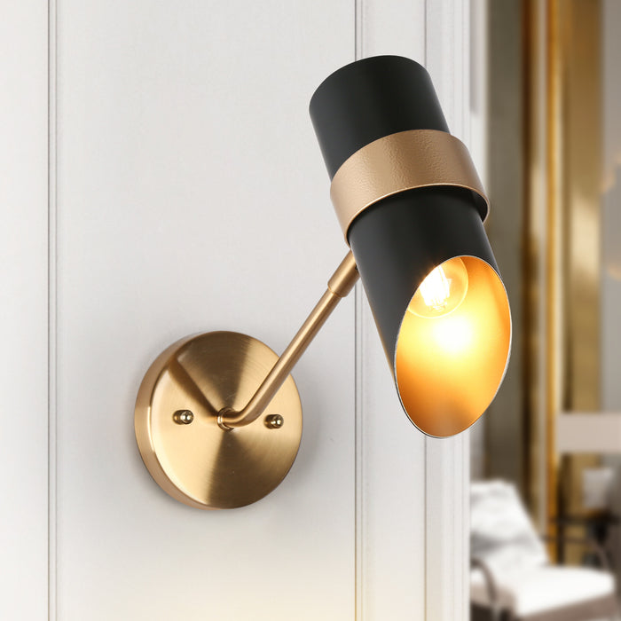 Charof 1-Light Black and Gold Wall Sconces