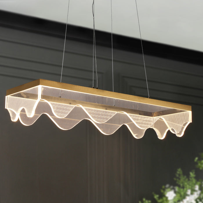 Awtis 1-Light LED Brass Island Light