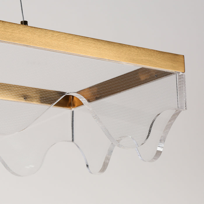Awtis 1-Light LED Brass Island Light