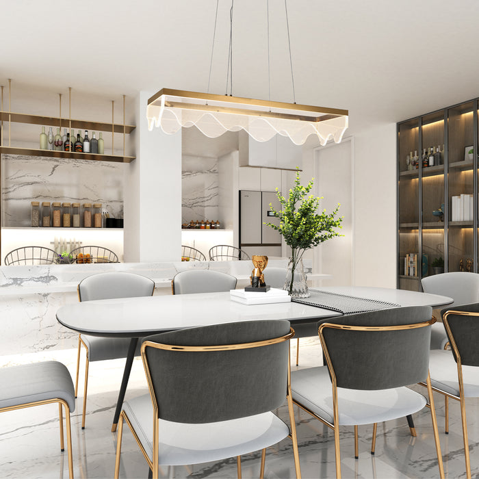 Awtis 1-Light LED Brass Island Light
