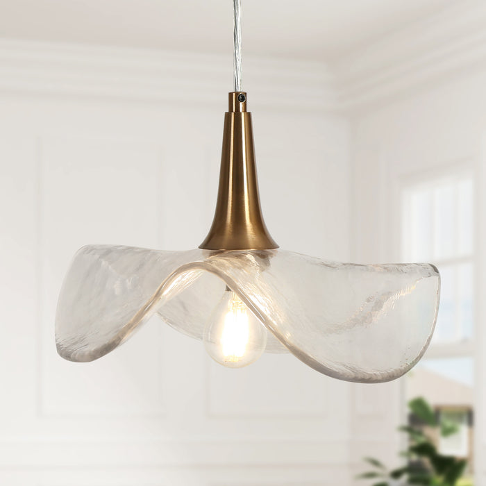 Elvian 1-Light Brass Pendant Light