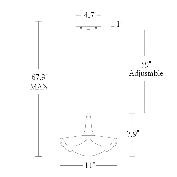 Elvian 1-Light Brass Pendant Light