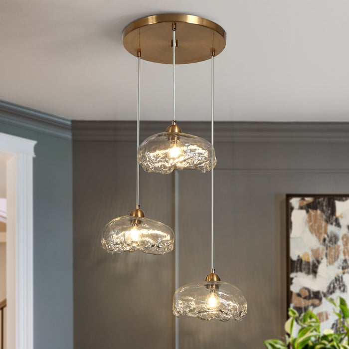 Bresin 3-Light Brass Chandeliers