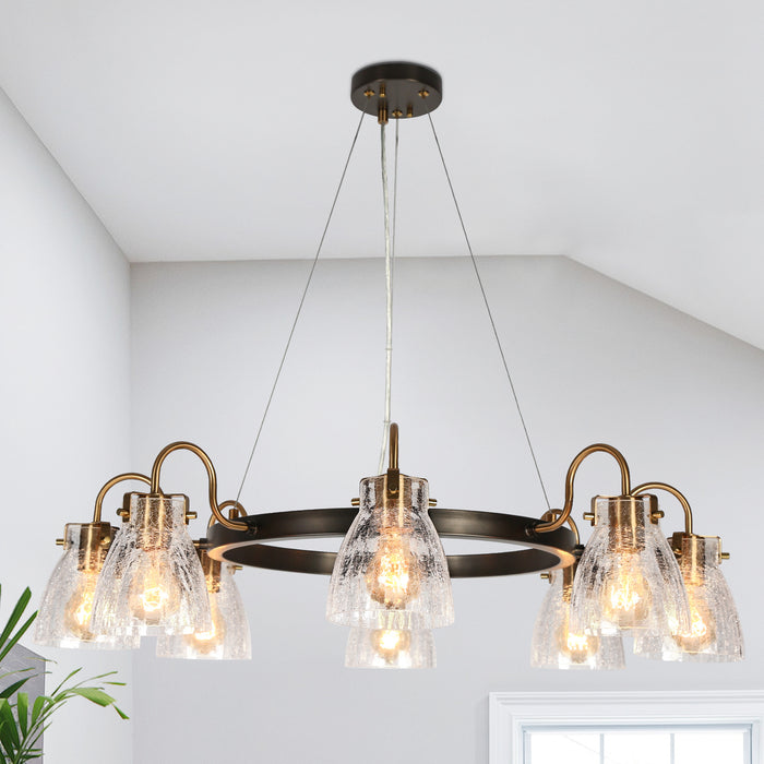 Aidtyr 8-Light Black and Brass Chandeliers