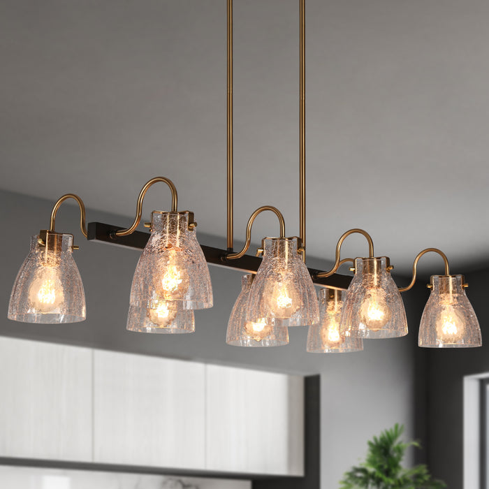 Aidtyr 8-Light Black and Brass Island Lights